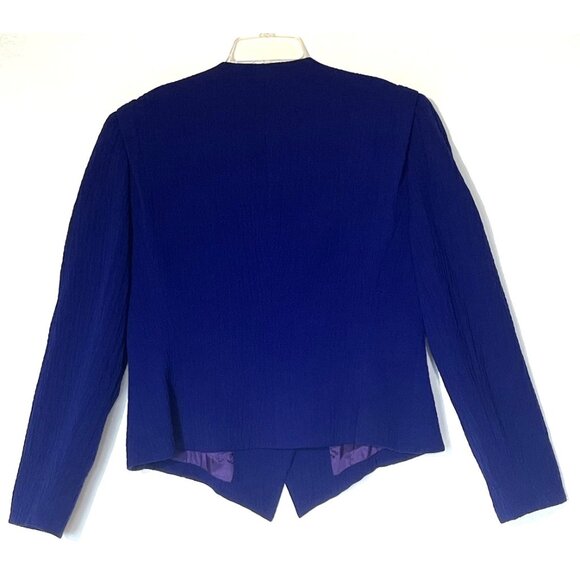 VTG David Hayes x Saks Fifth Ave Purple 100% Wool Button Blazer - USA - Picture 2 of 7